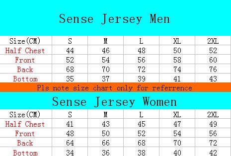 Sense size chart